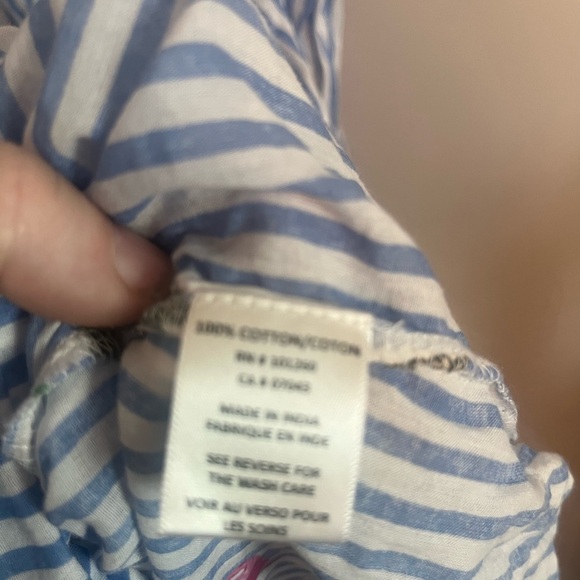 True Destinations tunic beach shirt half buttons flamingos and palm trees - Picture 4 of 6